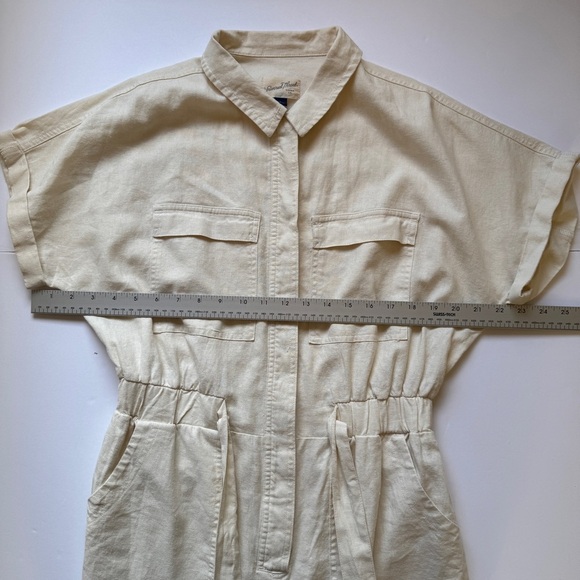 Universal Thread Short Sleeve Linen Blend Boilersuit Jumpsuit Ecru Cream Sz 6 - Picture 8 of 16
